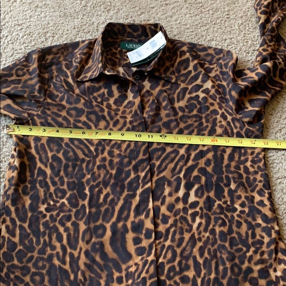 Lauren Ralph Lauren Leopard-Print Crepe Shirt - Picture 8 of 10